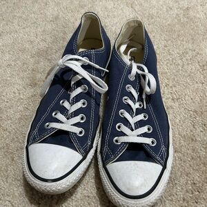 Converse Navy Canvas Sneakers with White Accents